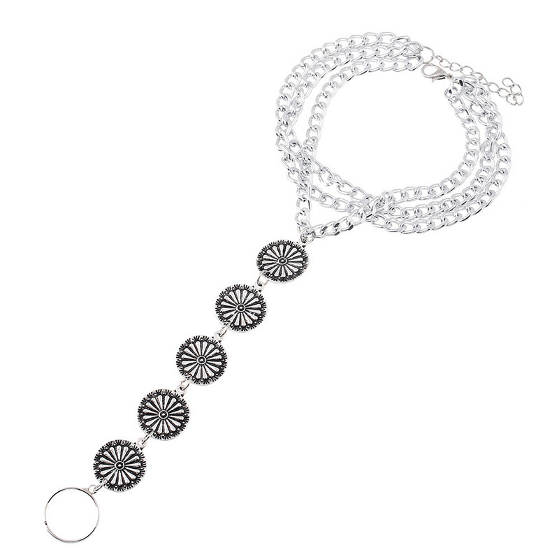 Starinski novčići Narukvice za gležanj Boemske višeslojne kićanke Narukvica za gležanj s cvjetnim rezbarenjem Ravni prsti Sandale za bosu nogu Nakit