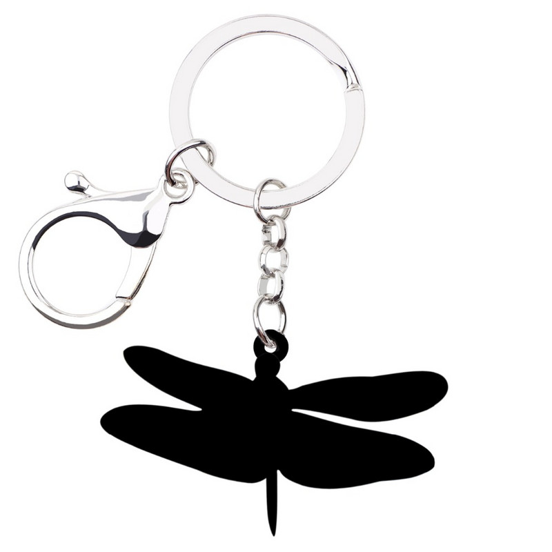 Bonsny Statement Acrilic Desene Animat Libelula Albastra Breloc Breloc Inel Bijuterii Insecte Pentru Femei Fata Copil Geanta Poșeta Brelocuri Cadou