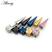 Alisouy 2 buc. Cercei tip ureche din oțel inoxidabil, punk, gotic, zaruri, piercing, bijuterii, cadou