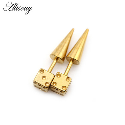 Alisouy 2 buc. Cercei tip ureche din oțel inoxidabil, punk, gotic, zaruri, piercing, bijuterii, cadou