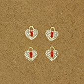 5 bucăți cupru dragoste inimă fulger cercei smalț farmece cu stras bricolaj brățară colier picătură ureche bijuterii material accesoriu