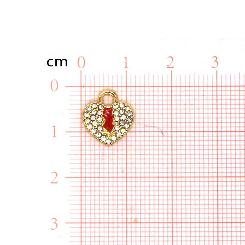 5 bucăți cupru dragoste inimă fulger cercei smalț farmece cu stras bricolaj brățară colier picătură ureche bijuterii material accesoriu