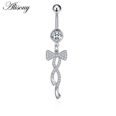 Alisouy 1 bucată Zircon Inel lung pentru burtă, stea, soare, lună, inimă, piercing la buric, oțel chirurgical, pentru femei, inel pentru buric, bijuterii pentru buric