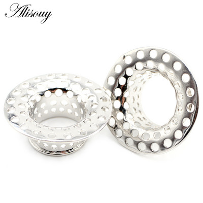 Alisouy 2 buc din oțel inoxidabil flori frunze lună pene schelet urechi tuneluri dopuri expander targă calibre corp piercing bijuterii