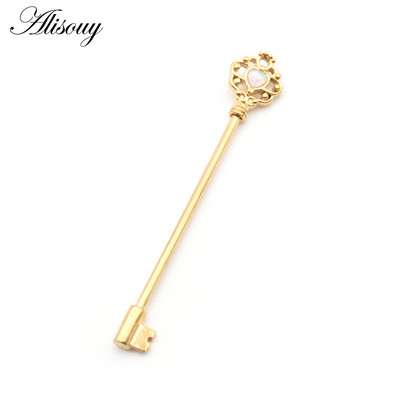 Alisouy 1 PC Key Style Ear Industrial Barbell Piercing Scaffold Opal Bar Barbell Piercing Cartilage Earring Body Jewelry