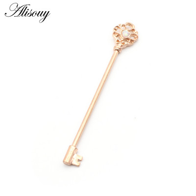 Alisouy 1 PC Key Style Ear Industrial Barbell Piercing Scaffold Opal Bar Barbell Piercing Cartilage Earring Body Jewelry