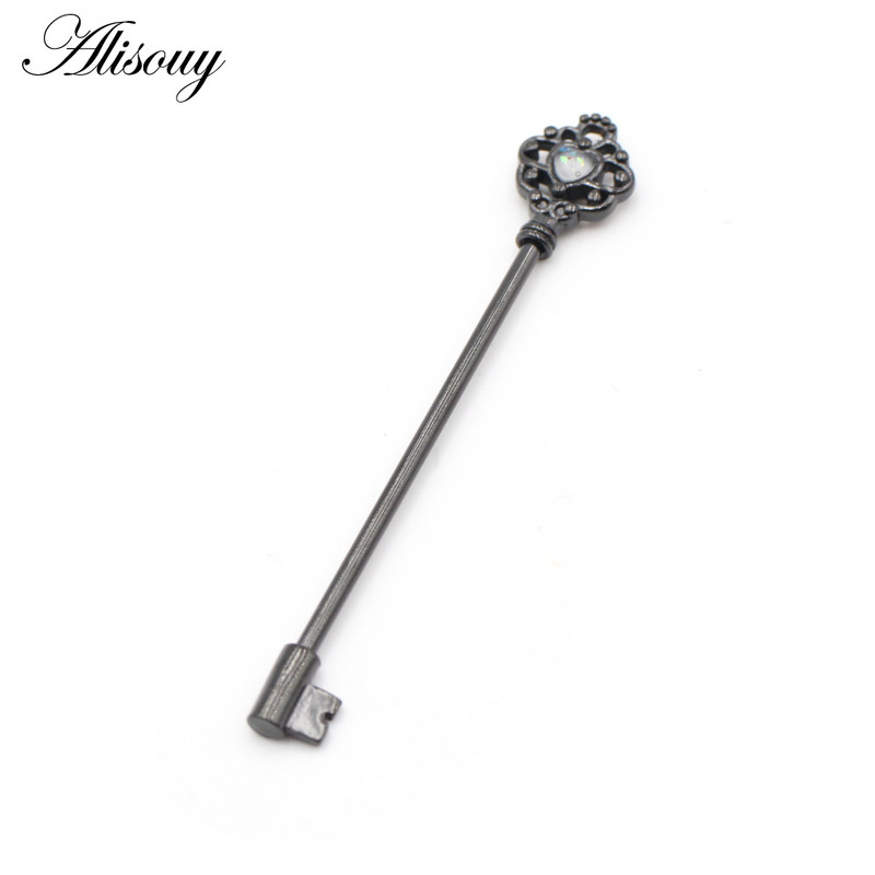 Alisouy 1 PC Key Style Ear Industrial Barbell Piercing Scaffold Opal Bar Barbell Piercing Cartilage Earring Body Jewelry