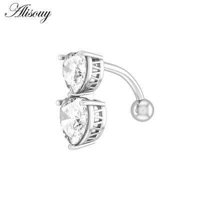 Vânzare fierbinte Fashion Love Heart inele pentru buric Bar 5 culori placat Piercing chirurgical Bijuterii sexy pentru corp pentru femei piercing buric