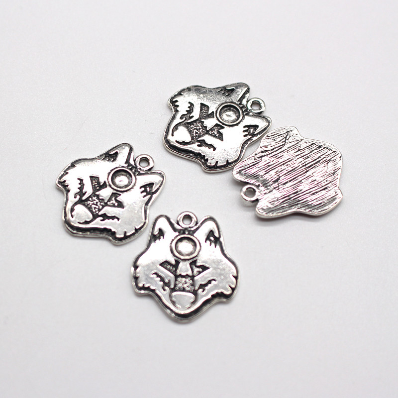 10kom Punk Arctic Wolf Animal Naušnice Legura Charms Muškarci Ogrlica Privjesak Ručno izrađeni dodaci DIY nakit Napravi pronalazak