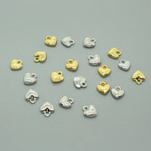 10 bucăți drăguț mini inimă bombată dragoste cercei farmece aliaj lucios inimă colier brățară pandantive accesoriu diy metal bijuterii face