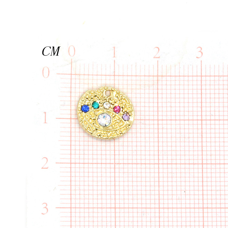 6db Fényes Színes Strasszkő szemfülbevaló Bűbájok Török arany Evil Eye karkötő medálok Kiegészítő DIY Lucky Jewelry Make