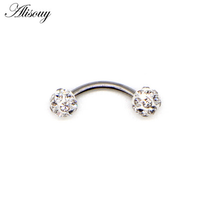 Alisouy 1db Disco szemöldökpiercing ipari labret bár testékszerek rozsdamentes acél Helix piercing gyűrű ajak ívelt súlyzók