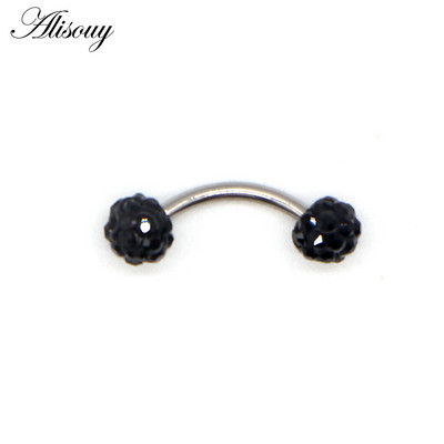 Alisouy 1db Disco szemöldökpiercing ipari labret bár testékszerek rozsdamentes acél Helix piercing gyűrű ajak ívelt súlyzók