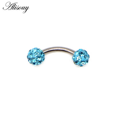 Alisouy 1db Disco szemöldökpiercing ipari labret bár testékszerek rozsdamentes acél Helix piercing gyűrű ajak ívelt súlyzók