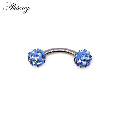 Alisouy 1db Disco szemöldökpiercing ipari labret bár testékszerek rozsdamentes acél Helix piercing gyűrű ajak ívelt súlyzók
