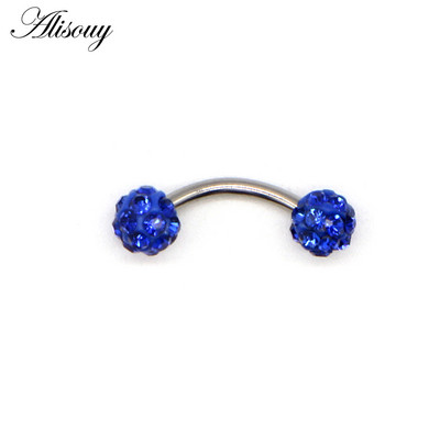 Alisouy 1db Disco szemöldökpiercing ipari labret bár testékszerek rozsdamentes acél Helix piercing gyűrű ajak ívelt súlyzók