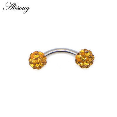 Alisouy 1db Disco szemöldökpiercing ipari labret bár testékszerek rozsdamentes acél Helix piercing gyűrű ajak ívelt súlyzók