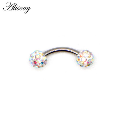 Alisouy 1db Disco szemöldökpiercing ipari labret bár testékszerek rozsdamentes acél Helix piercing gyűrű ajak ívelt súlyzók