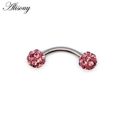 Alisouy 1db Disco szemöldökpiercing ipari labret bár testékszerek rozsdamentes acél Helix piercing gyűrű ajak ívelt súlyzók