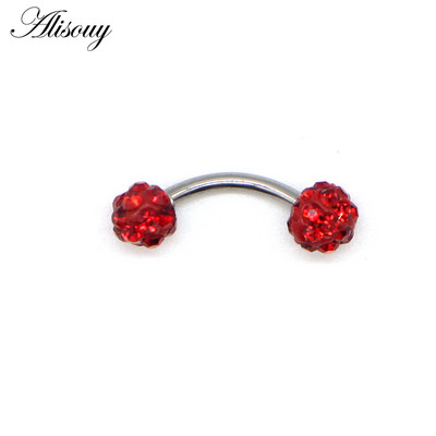 Alisouy 1db Disco szemöldökpiercing ipari labret bár testékszerek rozsdamentes acél Helix piercing gyűrű ajak ívelt súlyzók