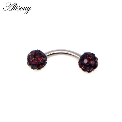 Alisouy 1db Disco szemöldökpiercing ipari labret bár testékszerek rozsdamentes acél Helix piercing gyűrű ajak ívelt súlyzók