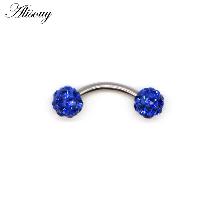 Alisouy 1db Disco szemöldökpiercing ipari labret bár testékszerek rozsdamentes acél Helix piercing gyűrű ajak ívelt súlyzók