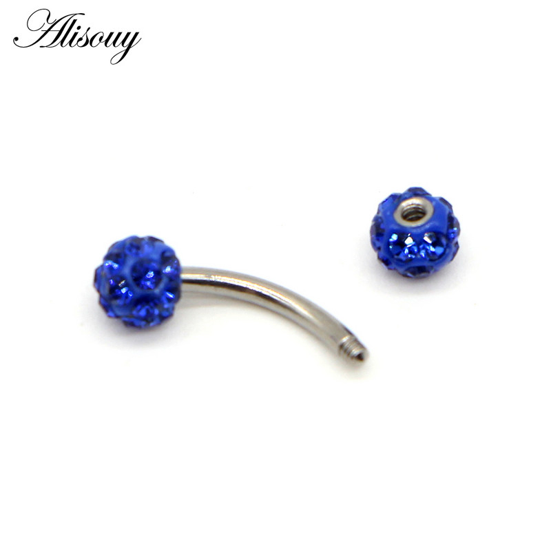 Alisouy 1db Disco szemöldökpiercing ipari labret bár testékszerek rozsdamentes acél Helix piercing gyűrű ajak ívelt súlyzók