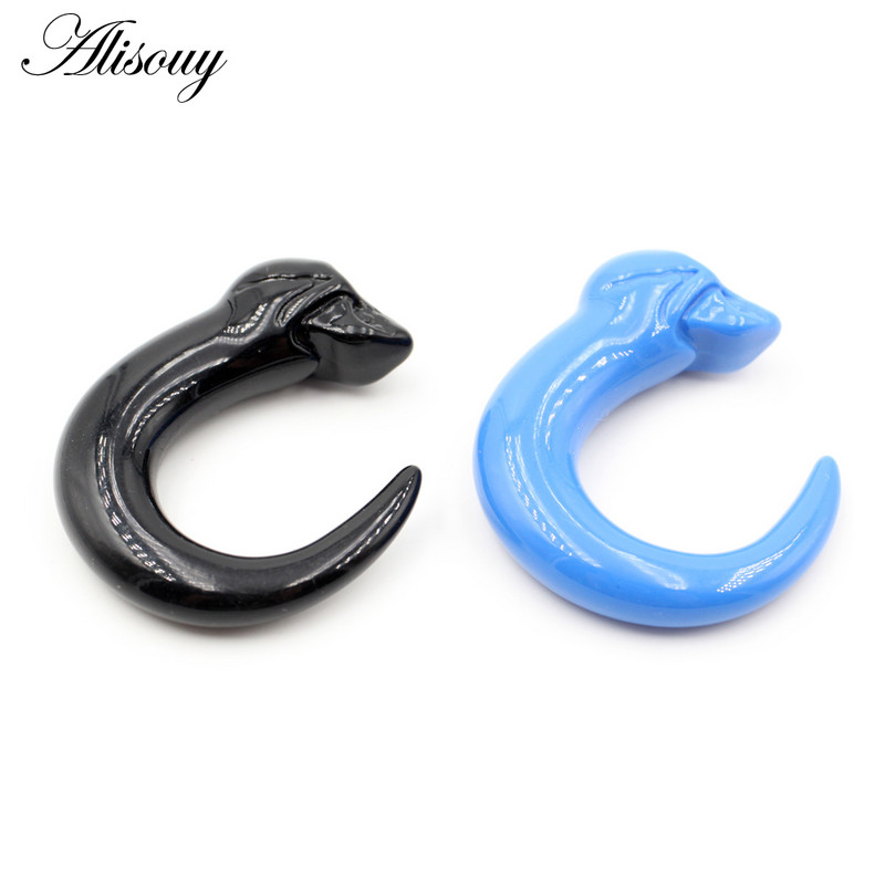 Alisouy 2 kom akrilni spiralni čepići za uši u obliku roga u obliku tunela za mjerenje piercinga za žene, muškarce, rastezač za uho, ekspander, nakit za tijelo