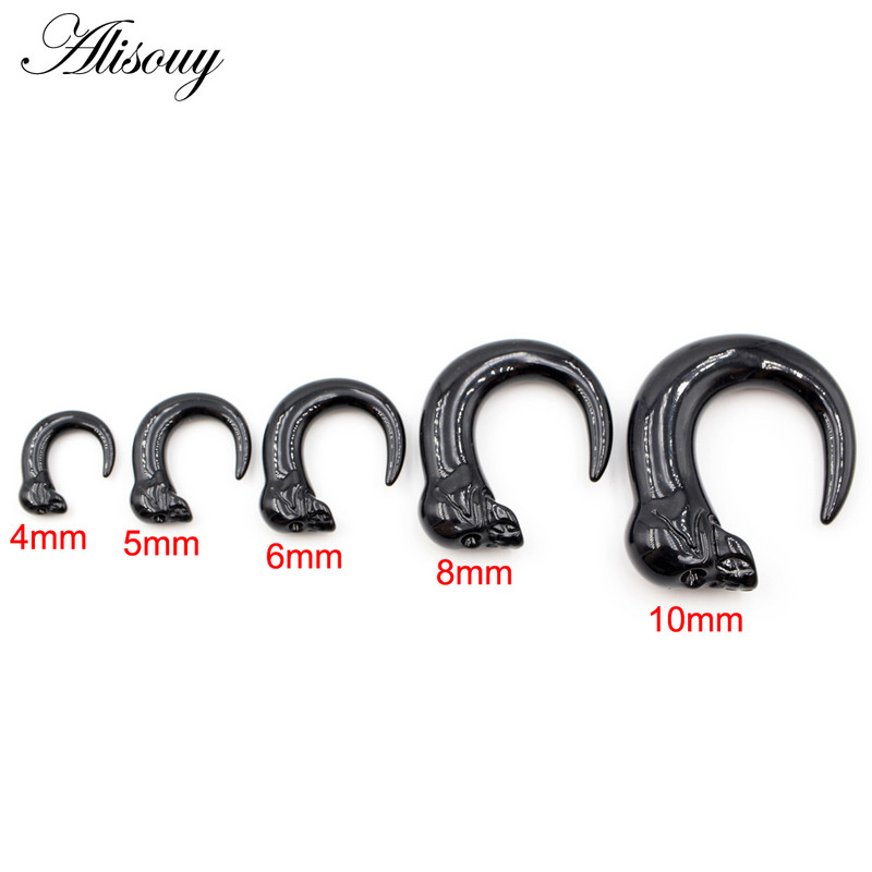 Alisouy 2 kom akrilni spiralni čepići za uši u obliku roga u obliku tunela za mjerenje piercinga za žene, muškarce, rastezač za uho, ekspander, nakit za tijelo