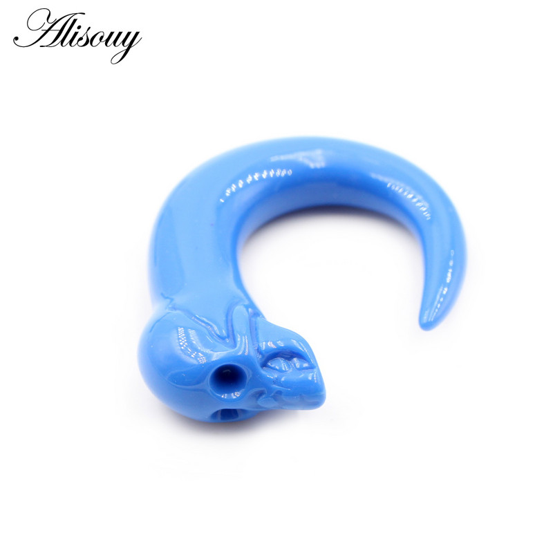 Alisouy 2 kom akrilni spiralni čepići za uši u obliku roga u obliku tunela za mjerenje piercinga za žene, muškarce, rastezač za uho, ekspander, nakit za tijelo