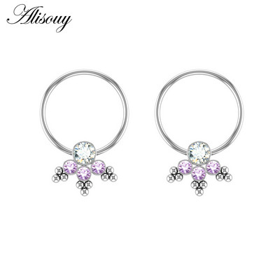 Alisouy 2 kom cirkonski prsten za bradavice za piercing uteg štitnik šipke prstenovi od kirurškog čelika Seksi igre za odrasle Ženske dojke Nakit za tijelo Poklon