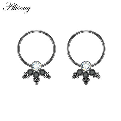 Alisouy 2 kom cirkonski prsten za bradavice za piercing uteg štitnik šipke prstenovi od kirurškog čelika Seksi igre za odrasle Ženske dojke Nakit za tijelo Poklon