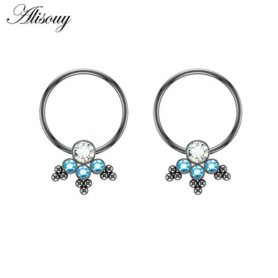 Alisouy 2 kom cirkonski prsten za bradavice za piercing uteg štitnik šipke prstenovi od kirurškog čelika Seksi igre za odrasle Ženske dojke Nakit za tijelo Poklon