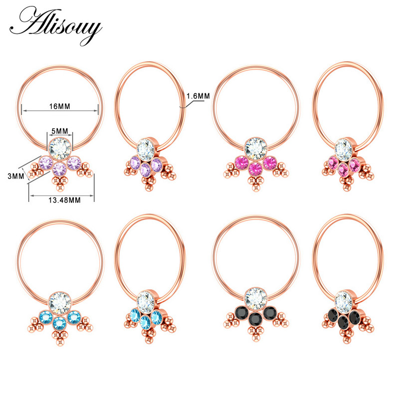 Alisouy 2 kom cirkonski prsten za bradavice za piercing uteg štitnik šipke prstenovi od kirurškog čelika Seksi igre za odrasle Ženske dojke Nakit za tijelo Poklon