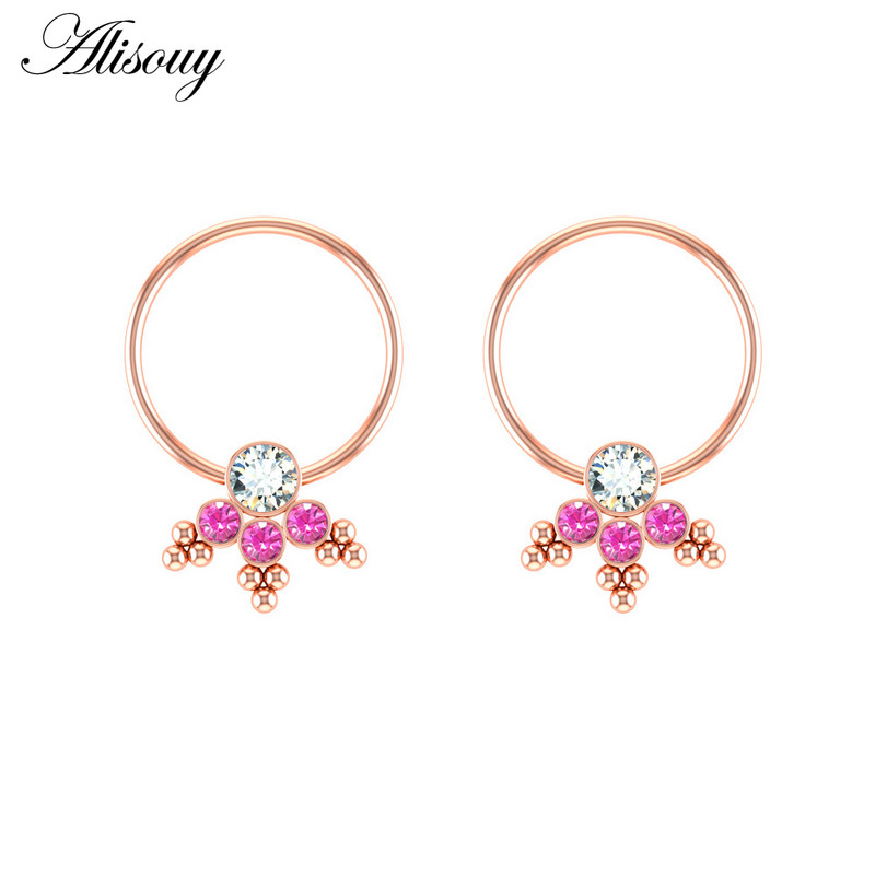 Alisouy 2 kom cirkonski prsten za bradavice za piercing uteg štitnik šipke prstenovi od kirurškog čelika Seksi igre za odrasle Ženske dojke Nakit za tijelo Poklon
