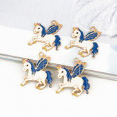 5db Lovely Zománc Egyszarvú karkötő Charms Base Findings Barkácsolás Aranyos Állat Fülbevaló Fejfedő Nyaklánc Medál Ékszer készítés C35