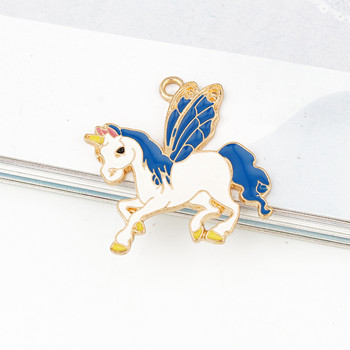 5 τμχ Υπέροχο σμάλτο Unicorn βραχιόλι Γούρια Βάση Findings DIY Cute Animal Earrings Headwear Κολιέ Κρεμαστό κόσμημα Κατασκευή C35