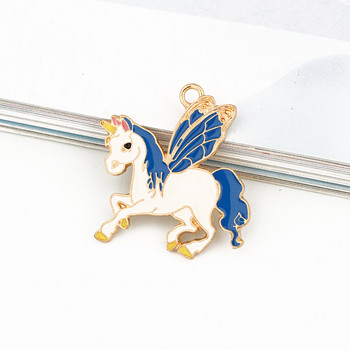 5 τμχ Υπέροχο σμάλτο Unicorn βραχιόλι Γούρια Βάση Findings DIY Cute Animal Earrings Headwear Κολιέ Κρεμαστό κόσμημα Κατασκευή C35