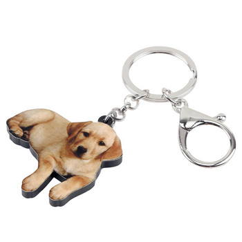 Bonsny Acrylic Labrador Retriever Μπρελόκ για σκύλους Δαχτυλίδι μπρελόκ Νέο ζωικό κόσμημα για γυναίκες κορίτσι Pet Lovers Τσάντα Τσάντα Γούρια αυτοκινήτου