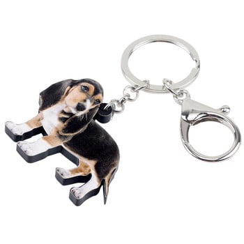 Bonsny Acrylic Sweet Basset Κυνηγόσκυλο Μπρελόκ καινοτόμο Ζώο Κοσμήματα για Γυναίκες Κορίτσια Pet Lovers Τσάντα Κρεμαστό αυτοκίνητο Δώρο