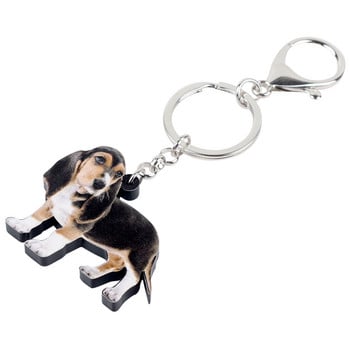 Bonsny Acrylic Sweet Basset Κυνηγόσκυλο Μπρελόκ καινοτόμο Ζώο Κοσμήματα για Γυναίκες Κορίτσια Pet Lovers Τσάντα Κρεμαστό αυτοκίνητο Δώρο