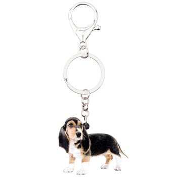 Bonsny Acrylic Sweet Basset Κυνηγόσκυλο Μπρελόκ καινοτόμο Ζώο Κοσμήματα για Γυναίκες Κορίτσια Pet Lovers Τσάντα Κρεμαστό αυτοκίνητο Δώρο