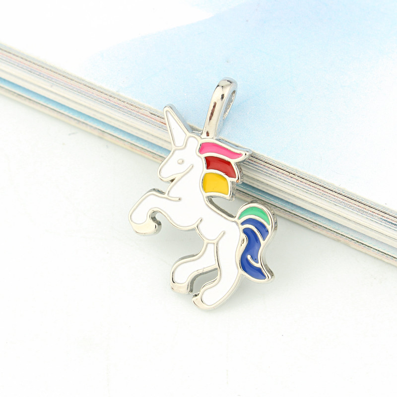 5 buc/pachet Breloc cu unicorn emailat pentru bijuterii, bricolaj, fabricare pandantiv, colier lucrat manual, picături pentru urechi, accesoriu Kolye C210