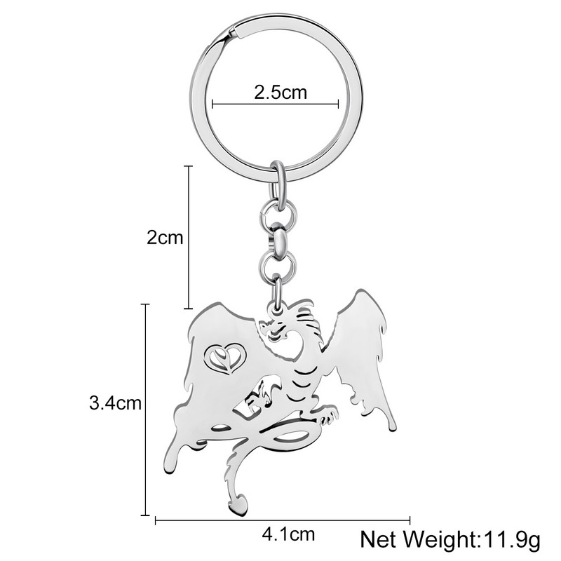 NEWEI od nehrđajućeg čelika posrebreni dugi dinosaur mitski zmaj privjesci privjesak metalni lančići nakit za žene djeca privjesci