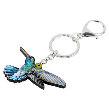 Bonsny Acrylic Flying Hummingbird Μπρελόκ Μπρελόκ Θήκη δαχτυλιδιού Πρωτοτυπία Ζωικό κόσμημα για γυναίκες Τσάντα για κορίτσι Τσάντα αυτοκινήτου Γούρια Δώρο