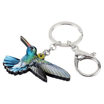 Bonsny Acrylic Flying Hummingbird Μπρελόκ Μπρελόκ Θήκη δαχτυλιδιού Πρωτοτυπία Ζωικό κόσμημα για γυναίκες Τσάντα για κορίτσι Τσάντα αυτοκινήτου Γούρια Δώρο