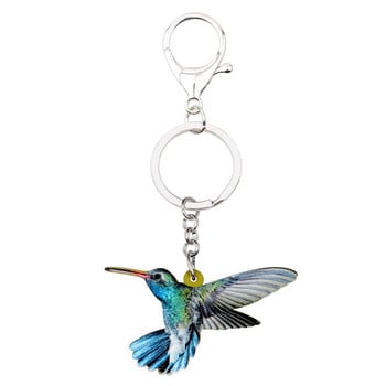 Bonsny Acrylic Flying Hummingbird Μπρελόκ Μπρελόκ Θήκη δαχτυλιδιού Πρωτοτυπία Ζωικό κόσμημα για γυναίκες Τσάντα για κορίτσι Τσάντα αυτοκινήτου Γούρια Δώρο