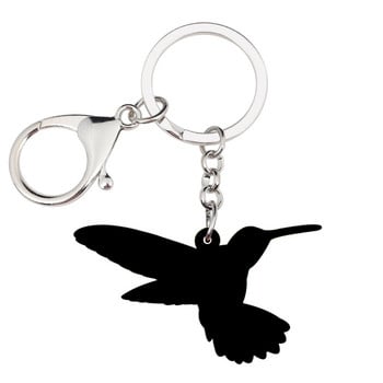 Bonsny Acrylic Flying Hummingbird Μπρελόκ Μπρελόκ Θήκη δαχτυλιδιού Πρωτοτυπία Ζωικό κόσμημα για γυναίκες Τσάντα για κορίτσι Τσάντα αυτοκινήτου Γούρια Δώρο