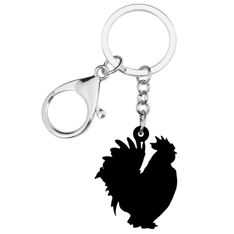 Newei akrilni pijetao Piletina Privjesci za ključeve Privjesak za ključeve s velikim farmskim životinjama Nakit za žene Muškarci Tinejdžeri Poklon torba Dekoracija automobila