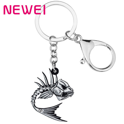 NEWEI Cercei cu schelet de pește acrilic de groază de Halloween, la modă, cadouri cu picătură mare, bijuterii pentru femei, fete, adolescenți